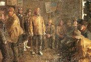 i kobmandens bod en vinterdag, nar der ikke fiskes Michael Ancher